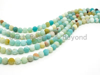 Quality Natural Amazonite beads, 3mm/6mm/8mm/10mm/12mm/14mm, Matte Round Amazonite Gemstone Beads, 15.5inch strand, SKU#U229