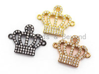 15x19mm CZ Micro Pave Crown Connector, Cubic Zirconia Space Connector, CZ Crown Beads, Micro pave crown findings, 15x19mm,sku#E353