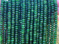 High Quality Genuine Green Diopside Rondelle Smooth Beads, 4x6mm/3x7mm Rare Diopside Beads, 15.5'' Full Strand, SKU#U1204