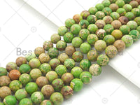 High Quality Apple Green Sea Sediment Imperial Jasper Beads, 6mm/8mm/10mm/12mm Round Smooth Imperial Japser, 15.5'' Full Strand, SKU#UA171