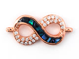 CZ Micro Pave Abalone Infinity Connector, Cubic Zirconia 8 shaped Space Connector, 10x22mm,1pc,sku#E328