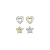 CZ Heart Star Spacer Connector Charm Beads, sku#A312