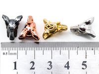 CZ Micro Pave Elephant Head Beads, Cubic Zirconia Pave Spacer Beads, Men Bracelet Charms, gold/silver/black plated,12x15x11mm, sku#G289