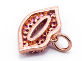 CZ Micro Pave Fuchsia Sexy Lip Pendant/Charm, Cubic Zirconia Pendant/charm,10x15mm, 1pc or 2pcs sku#Y12