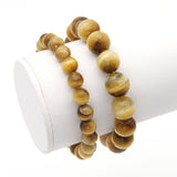 Golden Tiger Eye Round Faceted Stretchy Bracelet, Sku#EF393