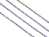 Rainbow Paperclip Small link metal chain, sku#LX112