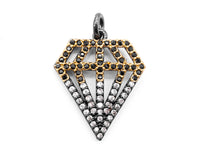 1PC/2PCS CZ Black White Dual Color Micro Pave Diamond Pendant/Charm, Cubic Zirconia CZ Micro Pave Pendant Charm, 17x22mm, sku#F345