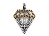 1PC/2PCS CZ Black White Dual Color Micro Pave Diamond Pendant/Charm, Cubic Zirconia CZ Micro Pave Pendant Charm, 17x22mm, sku#F345
