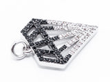 1PC/2PCS CZ Black White Dual Color Micro Pave Diamond Pendant/Charm, Cubic Zirconia CZ Micro Pave Pendant Charm, 17x22mm, sku#F345