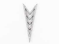 CZ Micro Pave Multi Arrow V shaped Pendant Connector, CZ Pendant in Gold Rose Gold Tone, Rhinestone Jewelry Findings 14x36mm, sku#F346