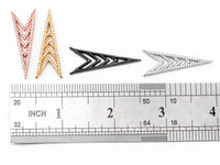 CZ Micro Pave Multi Arrow V shaped Pendant Connector, CZ Pendant in Gold Rose Gold Tone, Rhinestone Jewelry Findings 14x36mm, sku#F346