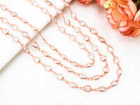 High Quality Teardrop Shape CZ Beaded Rosary Chain, sku#E348