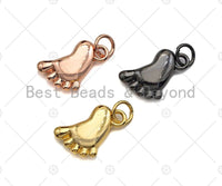 Cute Baby feet Shape Pendant/Charm, Footprint charm Pendant,Black/Gold/Rose Gold Tone, 10x13mm, Sku#Y274