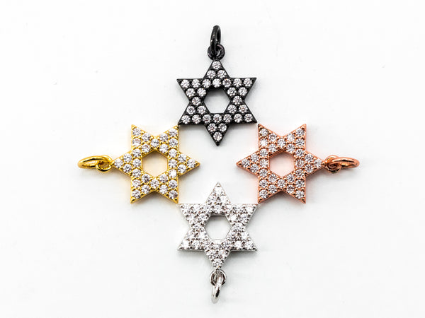 CZ Micro Pave Hexagram Hollow Pendant/Charm, Bracelet Necklace Cubic Zirconia Pendant Charm, 13x17mm,sku#Y14