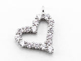 CZ Micro Pave Heart Pendant/Charm, Bracelet Necklace Cubic Zirconia  Heart Pendant Charm, 13x12mm,sku#Y17