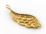 CZ Micro Pave Wing Connector/Link, Cubic Zirconia Bracelet Necklace Connector, Angel wing in Gold Silver Rose Gold Black 9x28mm,sku#Y19