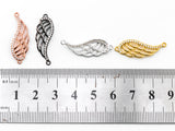 CZ Micro Pave Wing Connector/Link, Cubic Zirconia Bracelet Necklace Connector, Angel wing in Gold Silver Rose Gold Black 9x28mm,sku#Y19