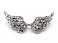 CZ Micro Pave 9x21mm Angel Wings Connector/Link, Cubic Zirconia Bracelet Necklace Connector, Gold Angel Wing Findings,1pc/2pcs, sku#Y20
