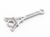 CZ Micro Pave Eiffel Tower Connector/Link, Cubic Zirconia Bracelet Necklace Connector, Pave Charm, 10x25mm,sku#Y22
