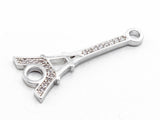 CZ Micro Pave Eiffel Tower Connector/Link, Cubic Zirconia Bracelet Necklace Connector, Pave Charm, 10x25mm,sku#Y22