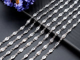 High Quality Teardrop Shape CZ Beaded Rosary Chain, sku#E348