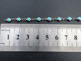 1 Foot/Yard-Blue Turquoise Beaded Chain-4mm/6mm/8mm Turquoise Beads-Gold Silver Gunmetal Plated Bezel Chain, Bezel Connector beads, sku#A3