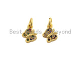 CZ Colorful Micro Pave Butterfly Shape Pendant, Butterfly Pave Pendant, Gold plated, 7x8mm, Sku#Z700