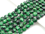 Double Sided Turtle Shell Cut Natural GreenTiger Eye Coin Shape beads, 6mm/8mm/10mm Green Tiger Eye Beads, 16" Full strand, Sku#UA22