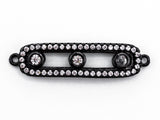 7x30mm CZ Micro Pave Oval Bar with Movable CZ Beads Connector, Micro Paved Connector for Necklace/Bracelet/Earrings, Sillver/Black, sku#E350