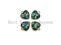 100% Natural Abalone Heart Shape Charm Pendant, Abalone Shell Charm, Heart Charm, Shell Charm, 10x12mm,SKU#Z316