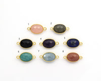 Gold Oval Gemstone Charm, Sku#LY23