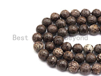 Natural Brown Color Snowflake Beads, Round Faceted 6mm/8mm/10mm/12mm, Snowflake Gemstone beads, 15.5" full strand, sku#U486