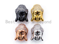 CZ Micro Pave Buddha Head Beads, Cubic Zirconia Pave Charm, Buddha Head Space Beads, 18x14mm, sku#C49