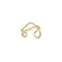 Gold Minimal Wave Line Adjustable Ring, Sku#ZX148