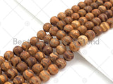 Natural Tibetan Brown Double Wavy Line Agate  Beads, Dzi Eye Agate Beads, 6mm/8mm/10mm Round Smooth Agate,15.5" Full Strand, Sku#U1105