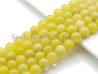 Natural Lemon Jade , Round Smooth 6mm/8mm/10mm/12mm, 15.5" Full Strand, sku#U642