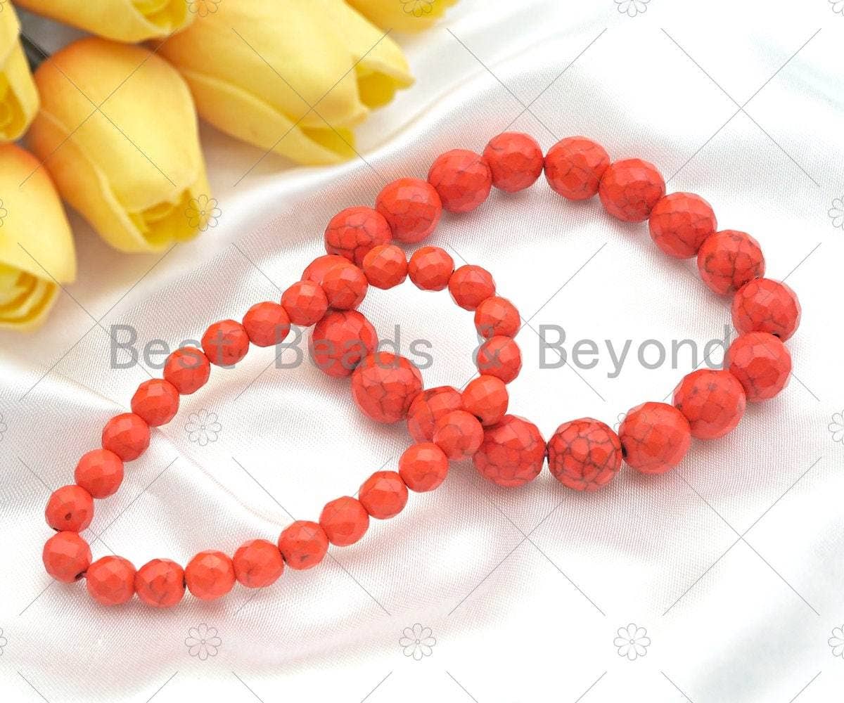 Orange Howlite Stretchy Bracelet, SKU#EF43 – Bestbeads&Beyond