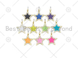 Enamel Colorful Five Point Star Pendant, Gold Filled Enamel Star Charm,Enamel Jewelry Findings,25mm,Sku#F1416