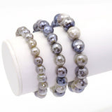 Mystic Gray Banded Agate Stretchy Bracelet, 8mm/10mm/12mm, S