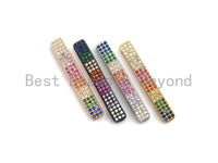 Rainbow CZ Micro Pave Tube/ Bar Connector for Bracelet/Necklace, Link Connector, Spacer Connector, 5x35mm,sku#E429