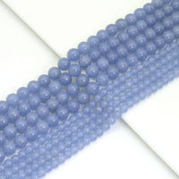 High Quality Blue Angelite Round Smooth Beads, Sku#U1895