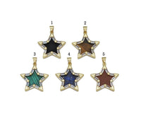 Gold CZ Five Point Star Gemstone Charm, Sku#LX101