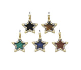 Gold CZ Five Point Star Gemstone Charm, Sku#LX101