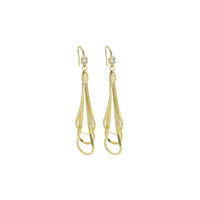 herringbone chain Long dangle Statement Earrings, Sku#EF533