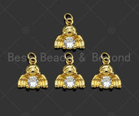 Gold Filled CZ Micro Pave Cute Angel Shape Pendant,18K Gold Filled Angel Charm, Necklace Bracelet Charm Pendant,15x14mm,Sku#LK343