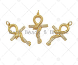 CZ Micro Pave Snake On Cross Shape Pendant/Charm,Cubic Zirconia Charm, Necklace Bracelet Charm Pendant,21x34mm, Sku#Y357