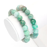 Genuine Amazonite Round Smooth Stretchy Bracelet, Sku#EF407