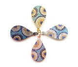 CZ Micro Pave Mixed Color Teardrop Evil Eyes Pendant,Cubic Zirconia Pendant,17x32mm, Sku#F14