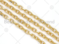 Paper Clip Chain by Yard, 18K Gold Filled Paper Clip Rectangle Chain, Wholesale Bulk Chain, Necklace Bracelet DIY Chain, 7x11mm,sku#E547