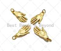 Dainty Gold Hand Shape Pendant/Charm, Gold Palm Charm, Necklace Bracelet Charm Pendant,10x20mm, Sku#Z1278